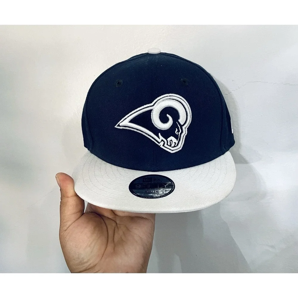 New Era Los Angeles Rams 9Fifty Navy‎ White Logo Adjustable Snapback Hat Youth